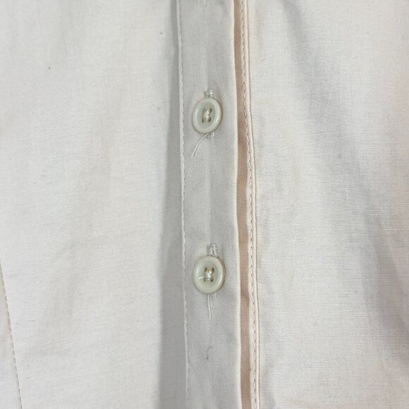 Oh Polly In the Hamptons Relaxed Shirt Dress Mini Cream Button Size 6 - Picture 8 of 13